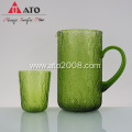 Leaf Pattern Glass Drink Pitcher Glassware for Water